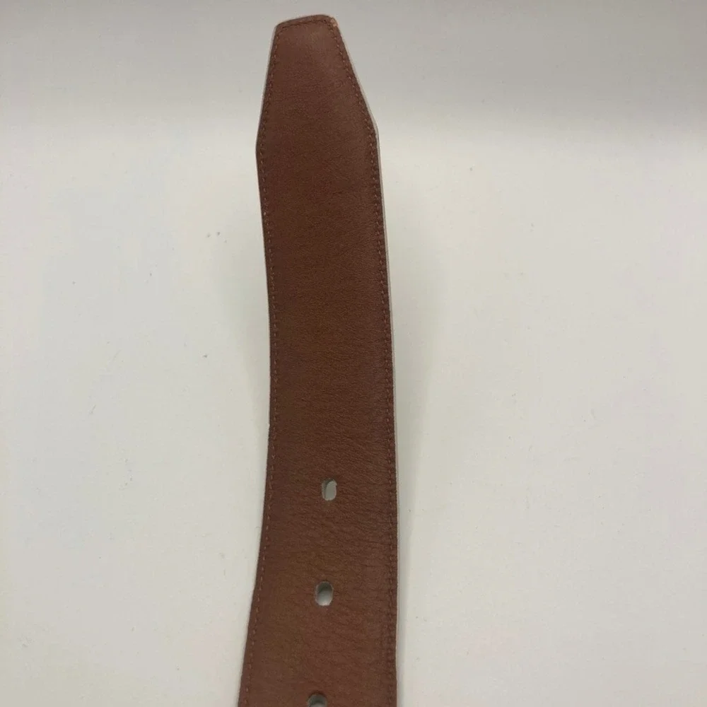 Johnston & Murphy Men's White Sporty Casual Leather Belt 42 Preppy Casual‎ Golf